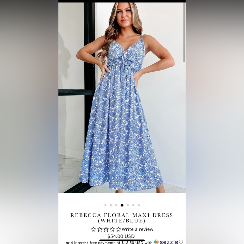 Nana Macs - REBECCA FLORAL MAXI DRESS (WHITE/BLUE)
